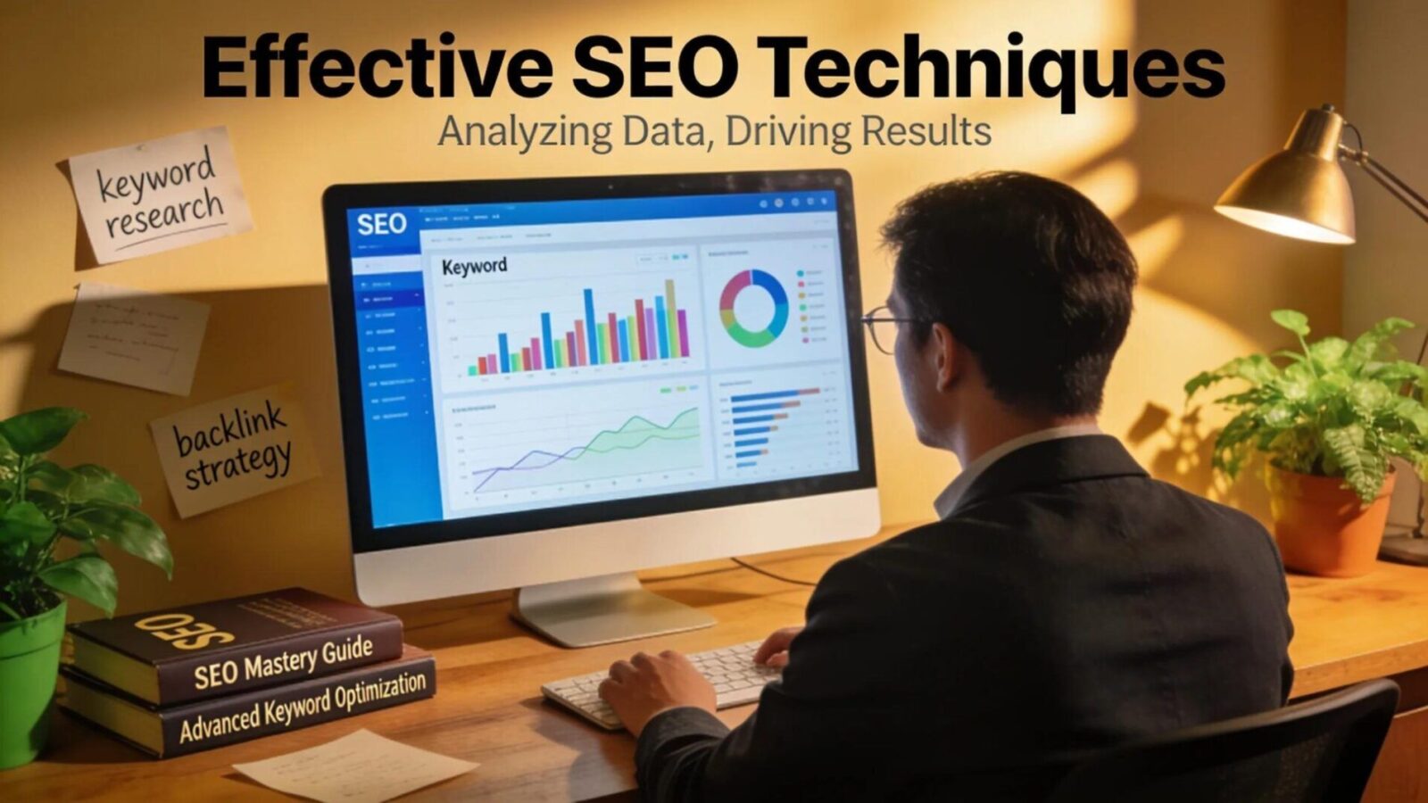 Analyst reviewing SEO data to refine content optimization