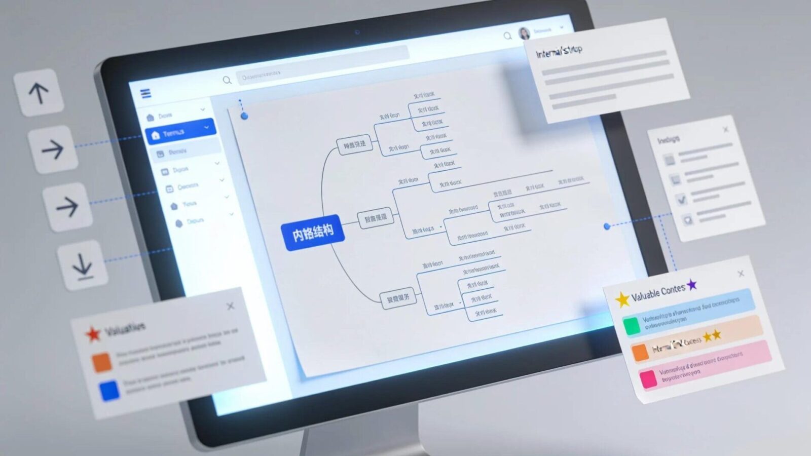 Illustration of visual strategies for optimizing SEO crawl budget with internal linking depiction